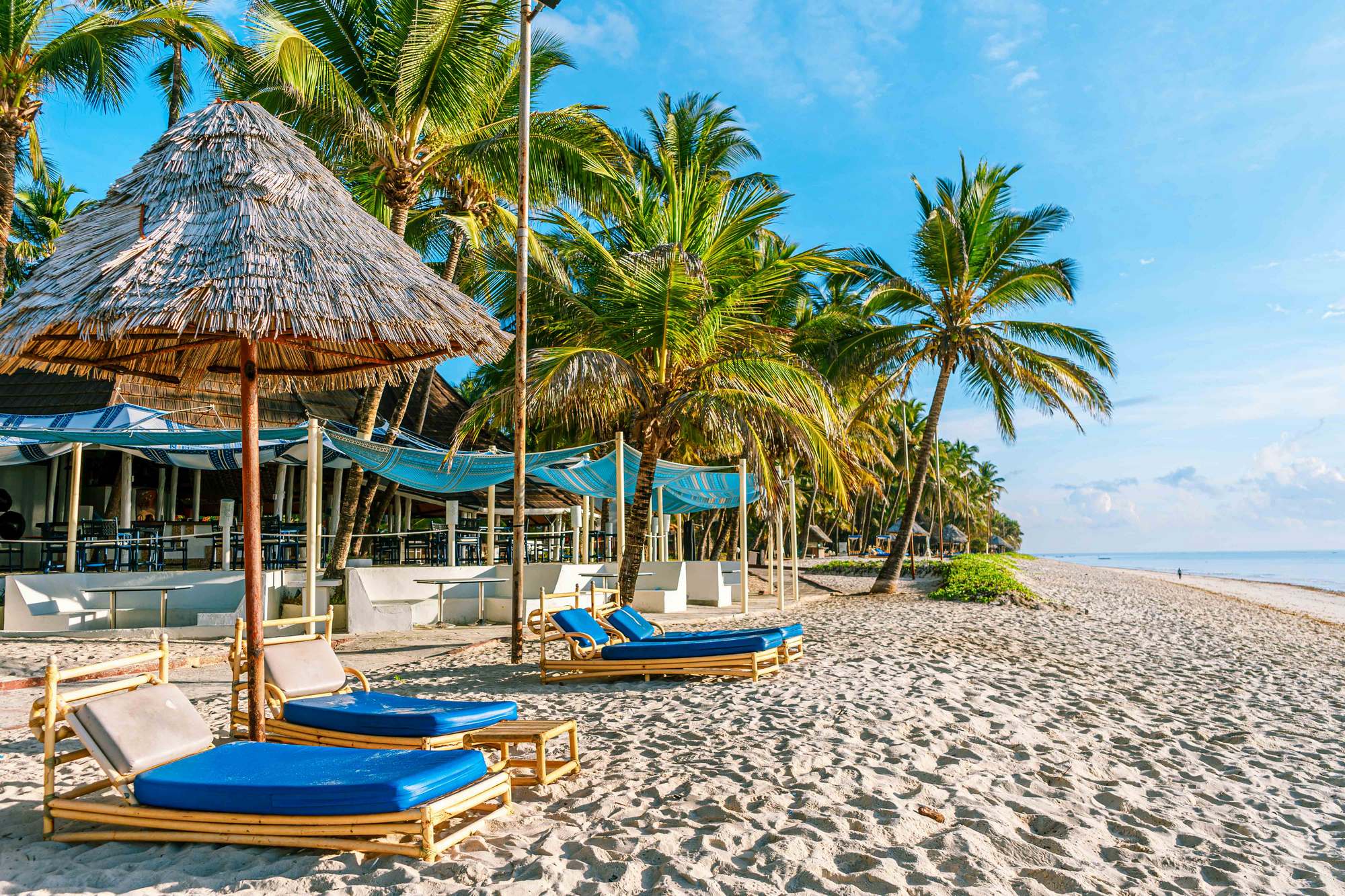 White sand beach on the Kenyan coast
